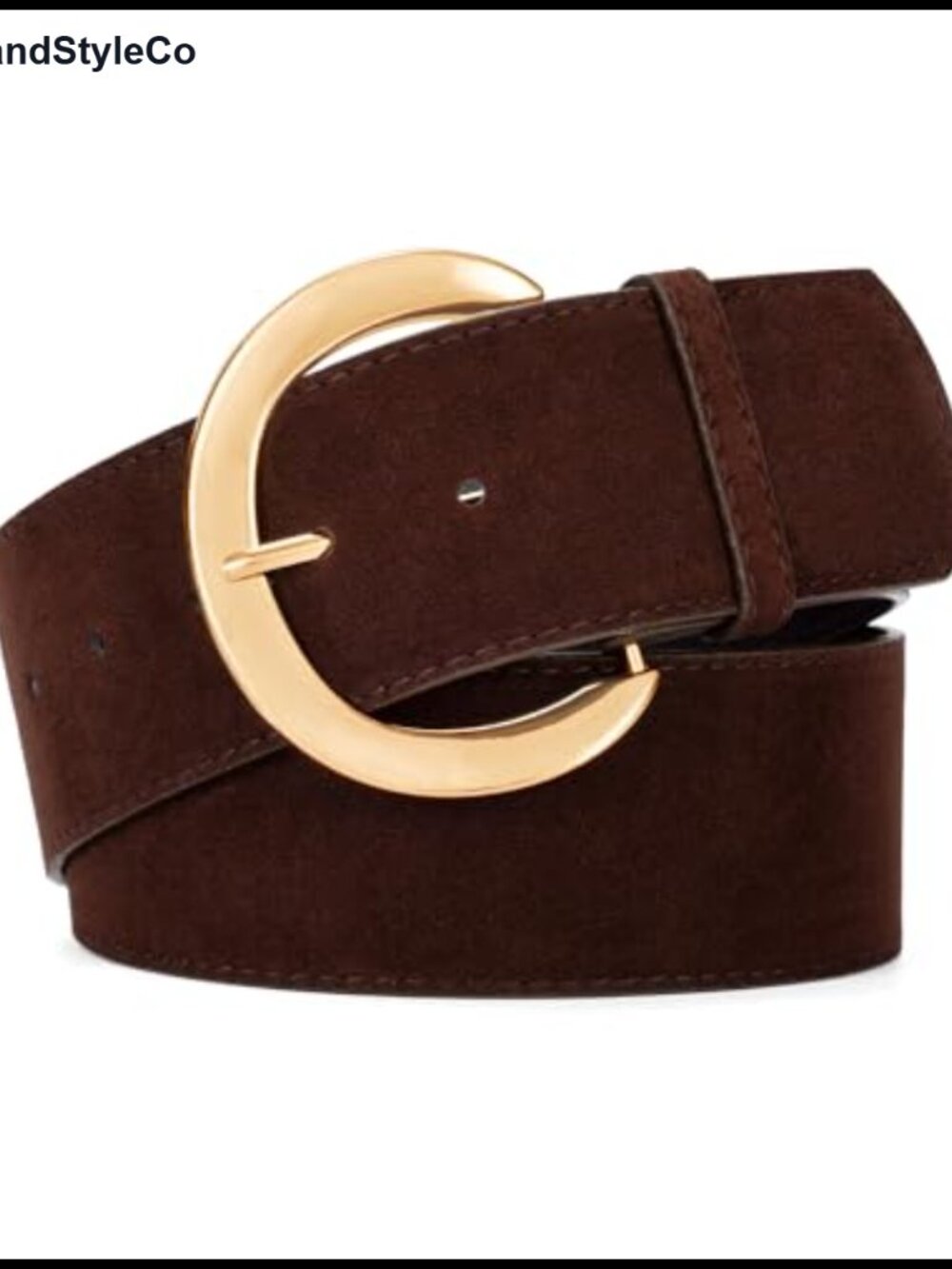 Wide Suede Belt for Women Chunky Waistband with Gold Buckle